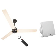 Deals, Discounts & Offers on  - atomberg Renesa 1200 mm BLDC Motor with Remote 3 Blade Ceiling Fan(Ivory Black, Pack of 1) & Studio 150mm BLDC Motor Energy Saving Exhaust Fan |White Formerly Gorilla