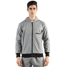 Deals, Discounts & Offers on Men - [XXL] CHKOKKO Men Winter Sports Running Zipper Stylish Jacket LightGrey XXL