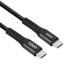Deals, Discounts & Offers on  - tizum Type C To Type C Usb 3.1 (100W~20V/5A) Pd Fast Charging Cable with E-Marker Smart Chip, Up To 5Gbps Data Sync, High-Density Nylon Braiding| For Macbook, Laptop, Smartphone, Tablet (1M/ 3.3Ft)