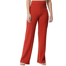 Deals and Offers on Women - KOTTY Women Solid Polyester Blend Orange red Trouser Deals, Discounts & Offers on Women - KOTTY Women Solid Polyester Blend Orange red Trouser