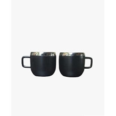 Deals and Offers on - Dynore Stainless Steel Double Wall Black Matte Apple Tea Cups- Set of 2 Deals, Discounts & Offers on - Dynore Stainless Steel Double Wall Black Matte Apple Tea Cups- Set of 2