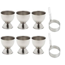 Deals and Offers on Cookware - Stainless Steel Set of 2 Round Egg/Pancake Ring with Handle and Set of 6 Egg Cups Deals, Discounts & Offers on Cookware - Stainless Steel Set of 2 Round Egg/Pancake Ring with Handle and Set of 6 Egg Cups
