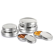 Deals and Offers on - CELLO Steelox Puri Dabba Stainless Steel Multipurpose Flat Storage Containers, Set of 6 Pcs, Silver Deals, Discounts & Offers on - CELLO Steelox Puri Dabba Stainless Steel Multipurpose Flat Storage Containers, Set of 6 Pcs, Silver