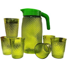 Deals, Discounts & Offers on  - Finner Green Jug with 6 Pieces Glasses Set