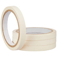 Deals, Discounts & Offers on Electronics - Amazon Brand - Solimo Masking Tape, 12mm (Width), 20 Meters (Length), Pack of 5