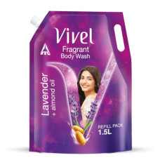 Deals, Discounts & Offers on  - Vivel Body Wash, Lavender & Almond Oil, Fragrant & Moisturising Shower Gel, Refill Pouch, 1500ml