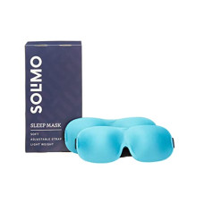 Deals, Discounts & Offers on  - Amazon Brand - Solimo Sleep Mask, With Eye Cushion, Ultra Smooth, Adjustable Strap, Total Blockout (Blue, Pack Of 2)