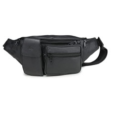 Deals and Offers on - K London Stylish Real Leather Black Waist Bag Elegant Style Travel Pouch Passport Holder with Adjustable Strap(1276_blk) Deals, Discounts & Offers on - K London Stylish Real Leather Black Waist Bag Elegant Style Travel Pouch Passport Holder with Adjustable Strap(1276_blk)