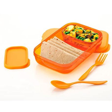 Deals, Discounts & Offers on  - Primelife Royal Unbreakable Lunch Box Set Food Grade Plastic BPA-Free Storage Tiffin 590ML with 120ML Dip Container & Spoon