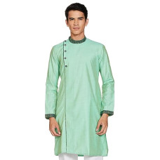 Deals, Discounts & Offers on Women - Manthan Men's Mandarin Collar Full Sleeves Ethnic Knee Length Kurta