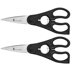 Deals, Discounts & Offers on  - Amazon Brand - Solimo Premium High-Carbon Stainless Steel Small Detachable Kitchen Shears Set, Set of 2, Silver