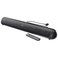 Deals and Offers on - Portronics Sound Slick 6 60W Bluetooth Wireless Soundbar with Multiple Audio Modes, 3.5mm Aux-in, in-Built Power Cable, Optical Input Port, Remote Control(Black) Deals, Discounts & Offers on - Portronics Sound Slick 6 60W Bluetooth Wireless Soundbar with Multiple Audio Modes, 3.5mm Aux-in, in-Built Power Cable, Optical Input Port, Remote Control(Black)