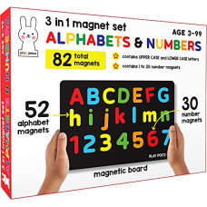 Deals and Offers on - PLAY POCO 3 in 1 Magnet Set - Alphabets and Numbers with 26 Capital Letter, 26 Small Letter, 30 Number Magnets and Magnetic Board - Child Safe Foam Magnets - ideal Deals, Discounts & Offers on - PLAY POCO 3 in 1 Magnet Set - Alphabets and Numbers with 26 Capital Letter, 26 Small Letter, 30 Number Magnets and Magnetic Board - Child Safe Foam Magnets - ideal