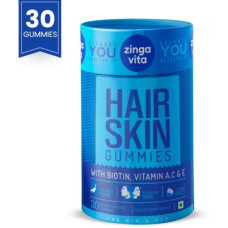Deals and Offers on - Zingavita Hair & Skin Gummies with Biotin, Vitamin A, C & E - 30 Gummies(30 No) Deals, Discounts & Offers on - Zingavita Hair & Skin Gummies with Biotin, Vitamin A, C & E - 30 Gummies(30 No)