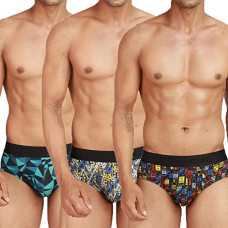 Deals, Discounts & Offers on Men - Chromozome Men Modal Printed Brief (Pack of 3)