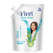 Deals, Discounts & Offers on  - Vivel Body Wash, Mint & Cucumber Shower Creme , Liquid Refill Pouch, 400 ml