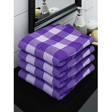 Deals and Offers on - Athom Living Ecosaviour Premium Cotton Bath Towel Purple Big Checks (Pack of 4) Deals, Discounts & Offers on - Athom Living Ecosaviour Premium Cotton Bath Towel Purple Big Checks (Pack of 4)