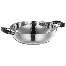 Deals, Discounts & Offers on  - Tosaa Stainless Steel Matahr Kadai with Handle Size 9, 18 cm, Silver