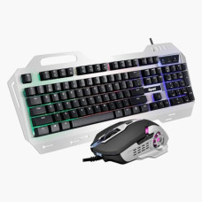 Deals and Offers on - Dyazo Metal Gaming Keyboard & Mouse Combo with Breathable Lights 3 Light Modes | 12 Multimedia Keys | Braided Cable 1.5 Metres (Silver) Deals, Discounts & Offers on - Dyazo Metal Gaming Keyboard & Mouse Combo with Breathable Lights 3 Light Modes | 12 Multimedia Keys | Braided Cable 1.5 Metres (Silver)
