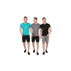 Deals and Offers on Men - Chromozome Mens Cotton T-Shirt OS 10 ( pack of 3 ) Charcoal Melange-Eco Green-Black S Deals, Discounts & Offers on Men - Chromozome Mens Cotton T-Shirt OS 10 ( pack of 3 ) Charcoal Melange-Eco Green-Black S