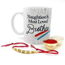 Deals and Offers on - Hot Muggs Rakhi Gift - Naughtiest & Most Loved Brother Ceramic Mug, Rakhi Deals, Discounts & Offers on - Hot Muggs Rakhi Gift - Naughtiest & Most Loved Brother Ceramic Mug, Rakhi
