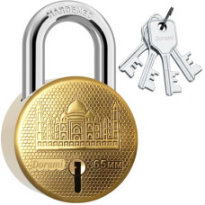 Deals and Offers on - Dorami Taj Round 65mm Lock | Hardened | Dual Locking | 8 Levers (Pack of 1) Padlock(Gold) Deals, Discounts & Offers on - Dorami Taj Round 65mm Lock | Hardened | Dual Locking | 8 Levers (Pack of 1) Padlock(Gold)