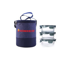 Deals, Discounts & Offers on  - Wonderchef Verona Lunch Box Set of 3 Pcs, 400 ml, Leak Proof, Air Tight, Microwave Safe
