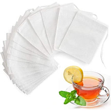 Deals, Discounts & Offers on  - 100 Pcs Sichumaria Transparent White Disposable Tea Filter Bags Empty Dip Tea Bags Filter Tea Bags Cups