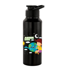 Deals, Discounts & Offers on  - NIRLON Stainless Steel Single Walled Water Bottle 750ml, Water Bottles For Fridge, School,Gym,Home,office,Boys, Girls, Kids, Leak Proof (UV Printed Bottle,Mother Earth, Sipper Cap)