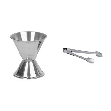 Deals, Discounts & Offers on  - Dynore Double Sided Jigger/Peg Measure 30 Ml & 60 ml & Dynore Sugar Tong