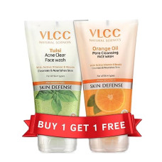 Deals and Offers on Beauty Care - VLCC Tulsi Acne Clear Face Wash FREE Orange Oil Pore Cleansing Face Wash - B1G1 - 150ml X 2 (300ml) | Anti-acne facewash | Oil Control Facewash with Vitamin E beads | Gentle & Deep pore cleansing | Paraben Free Facewash. Deals, Discounts & Offers on Beauty Care - VLCC Tulsi Acne Clear Face Wash FREE Orange Oil Pore Cleansing Face Wash - B1G1 - 150ml X 2 (300ml) | Anti-acne facewash | Oil Control Facewash with Vitamin E beads | Gentle & Deep pore cleansing | Paraben Free Facewash.
