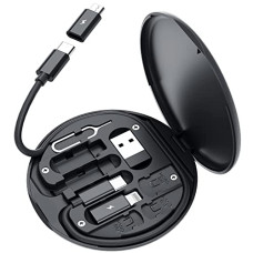 Deals and Offers on - JGD PRODUCTS All in One 60W USB Fast Charging Travel Cable Set Type C, Lightening and Micro USB Port Inbuilt Mobile Stand Compatible with all Devices (All in 1, Black) Deals, Discounts & Offers on - JGD PRODUCTS All in One 60W USB Fast Charging Travel Cable Set Type C, Lightening and Micro USB Port Inbuilt Mobile Stand Compatible with all Devices (All in 1, Black)