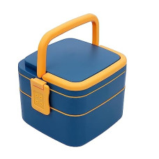Deals and Offers on - BigPlayer Portable Double-Layer Lunch Box - Stackable with Carrying Handle and Spoon, Multicolor Deals, Discounts & Offers on - BigPlayer Portable Double-Layer Lunch Box - Stackable with Carrying Handle and Spoon, Multicolor