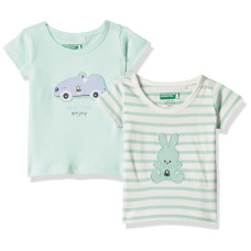 Deals and Offers on Baby Care - United Colors of Benetton Baby Boy's Regular Fit T-Shirt (23A3096CNE18I_Mint Green Deals, Discounts & Offers on Baby Care - United Colors of Benetton Baby Boy's Regular Fit T-Shirt (23A3096CNE18I_Mint Green