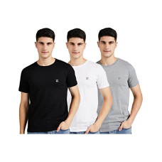 Deals, Discounts & Offers on Men - Cazibe Men T-Shirt (Pack of 3) Black/Ash/White M