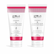 Deals and Offers on - Globus Naturals Glycolic & 1% Salicylic Acid Anti-Acne Face care Combo - Set of 2 Face wash & Face Cream Deals, Discounts & Offers on - Globus Naturals Glycolic & 1% Salicylic Acid Anti-Acne Face care Combo - Set of 2 Face wash & Face Cream