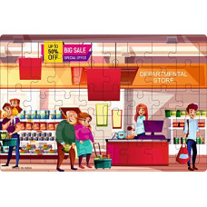Deals and Offers on - Crackles 40 Pc Paperless Wooden MDF Jigsaw Puzzle Super Market Theme-Pack of 1 Deals, Discounts & Offers on - Crackles 40 Pc Paperless Wooden MDF Jigsaw Puzzle Super Market Theme-Pack of 1