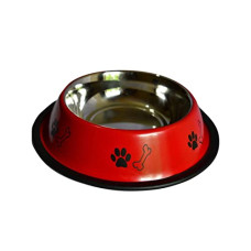 Deals and Offers on - Foodie Puppies Stainless Steel Paw Bone Printed Bowl for Dogs, Cats & Any Pets - (450ml, (Red, Small) I Non-Skid Rubber Bottom Food/Water Bowl I Non-Toxic & 100% Safe Deals, Discounts & Offers on - Foodie Puppies Stainless Steel Paw Bone Printed Bowl for Dogs, Cats & Any Pets - (450ml, (Red, Small) I Non-Skid Rubber Bottom Food/Water Bowl I Non-Toxic & 100% Safe