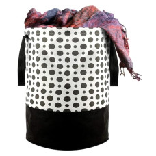 Deals and Offers on - Perpetual Cloth Basket For Laundry - Waterproof Non Woven Cloth Bag For Storage Clothes, Flodable Laundry Basket Bag With Handle 45 Liter(Polka), White Deals, Discounts & Offers on - Perpetual Cloth Basket For Laundry - Waterproof Non Woven Cloth Bag For Storage Clothes, Flodable Laundry Basket Bag With Handle 45 Liter(Polka), White