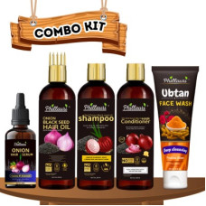 Deals and Offers on - Phillauri Red Onion Blackseed Hair Combo Kit with Ubtan Facewash Combo Kit(5 Items in the set) Deals, Discounts & Offers on - Phillauri Red Onion Blackseed Hair Combo Kit with Ubtan Facewash Combo Kit(5 Items in the set)