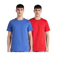 Deals and Offers on Men - Amazon Brand - Symbol Men's Cotton Solid Round Neck Regular Fit T-Shirt (Pack of 2) (Available in Plus Size) Deals, Discounts & Offers on Men - Amazon Brand - Symbol Men's Cotton Solid Round Neck Regular Fit T-Shirt (Pack of 2) (Available in Plus Size)