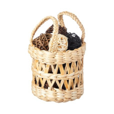 Deals, Discounts & Offers on  - Amazon Brand - Solimo Handmade Banana Basket with Handle and Multi-Colored, Natural & Dried Bowl Fillers | Home Dcor and Gifting