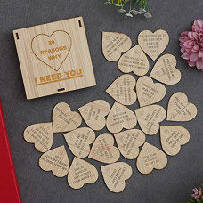 Deals and Offers on - eCraftIndia Brown Wooden 20 Reasons Why I Need You Printed on Little Hearts Valentine's Day Gift Box - Ideal Gift Deals, Discounts & Offers on - eCraftIndia Brown Wooden 20 Reasons Why I Need You Printed on Little Hearts Valentine's Day Gift Box - Ideal Gift