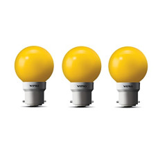 Deals, Discounts & Offers on  - wipro Glass 0.5W Led Lamp, Pack of 3, (N10003), B22, Yellow