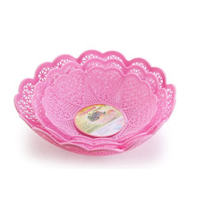 Deals and Offers on - Nayasa Heart 3 Piece Plastic Fruit Basket Set (Pink) Deals, Discounts & Offers on - Nayasa Heart 3 Piece Plastic Fruit Basket Set (Pink)