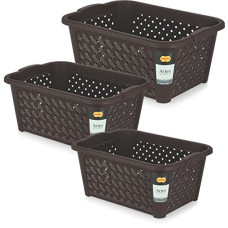 Deals, Discounts & Offers on  - Nakoda Plastic 222 Aries Storage Basket Without Lid Multipurpose Use For Kitchen & Home Organiser Box For Fruits Vegetables, Toys, Stationary Items, Color May Vary, Set Of 1 (42.6 X 31 X 17.5) Cm