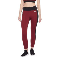 Deals and Offers on Women - Clovia Women's Snug-Fit High Rise Coourblocked Active Tights in Maroon Deals, Discounts & Offers on Women - Clovia Women's Snug-Fit High Rise Coourblocked Active Tights in Maroon