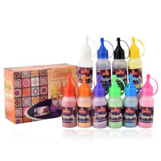 Deals, Discounts & Offers on  - Set of 10 Rangoli Colour Powder Bottles, Kolam Rangoli Powder for Floor Rangoli,Rangoli Making Tools Kit - Diwali Decoration Items