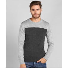 Deals, Discounts & Offers on  - [Size M] NUMERO UNOMen Solid Round Neck Grey Sweater