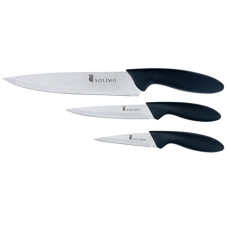Deals and Offers on - Amazon Brand - Solimo Classic Stainless Steel 3-Piece Knife Set Deals, Discounts & Offers on - Amazon Brand - Solimo Classic Stainless Steel 3-Piece Knife Set